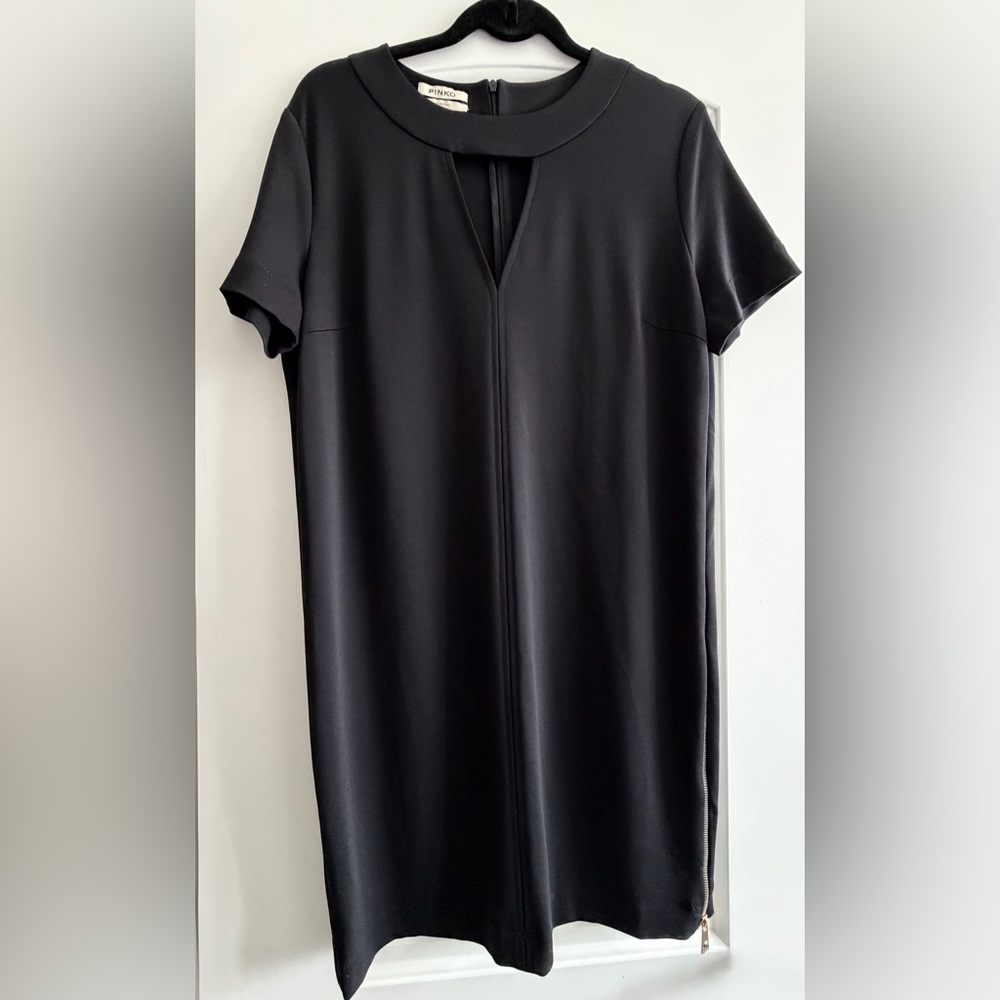 Pinko Black Dress with Short Sleeves